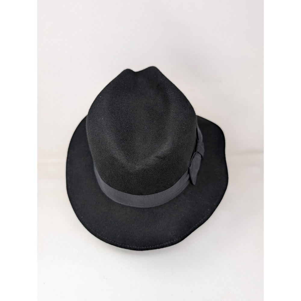 Bollman Hat Co Black Doeskin Felt 100% Wool Fedora Hat Size ‎ 6 7/8 Small 55 CM - Picture 2 of 8